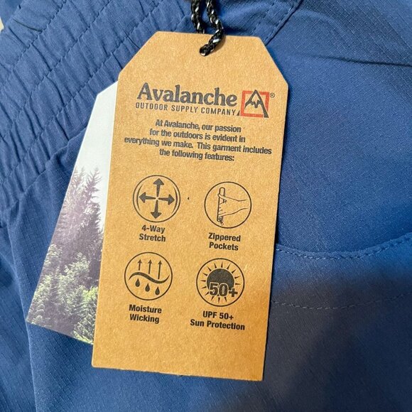 NWT Avalanche Terra Ripstop Cargo Capri Vintage Indigo Size L - Picture 9 of 9